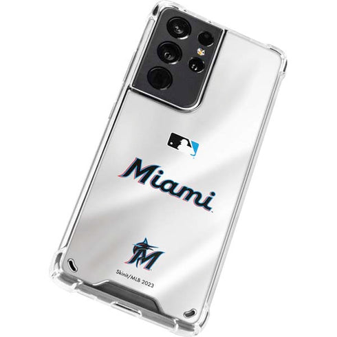 MLB Miami Marlins Home Jersey Galaxy S21 Ultra 5G Clear Case